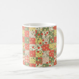 Farmhouse Floral Patchwork Pattern Coffee Mug