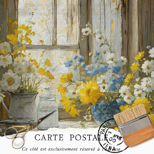 Farmhouse Floral Rustic Vintage Texture Decoupage Tissue Paper