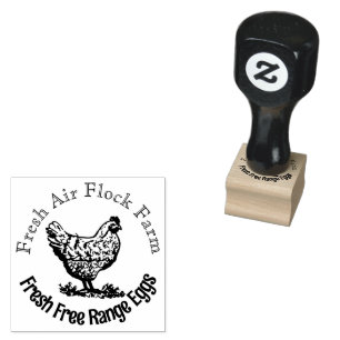 Farmhouse free range eggs rubber stamp