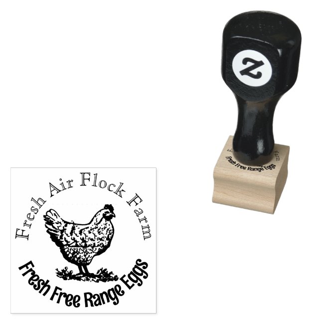 Farmhouse  free range eggs rubber stamp (Stamped)