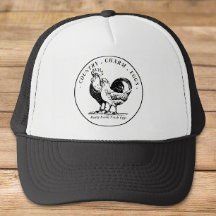 Farmhouse Fresh Eggs Chicken Vintage Trucker Hat