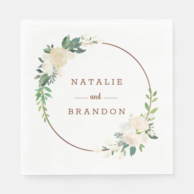 Farmhouse Fresh Rustic Country Monogram Dinner Napkin (Front)