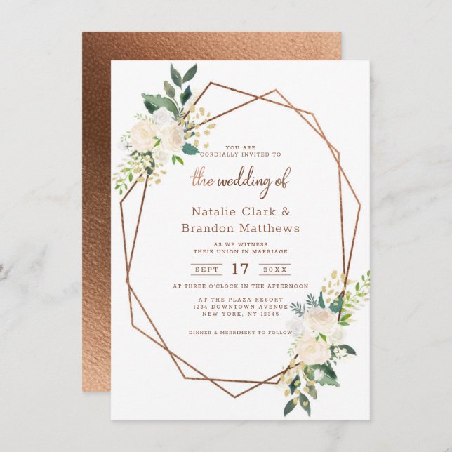 Farmhouse Fresh Rustic Country Terrarium Wedding Invitation (Front/Back)