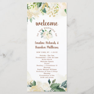 Farmhouse Fresh Rustic Country Wedding Ceremony Programme