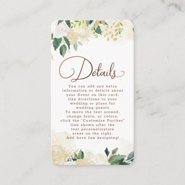 Farmhouse Fresh Rustic Country Wedding Details Enclosure Card (Front)