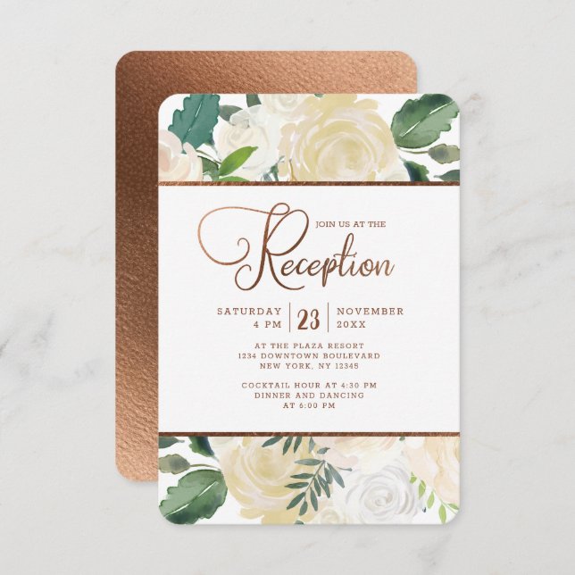 Farmhouse Fresh Rustic Country Wedding Reception Invitation (Front/Back)