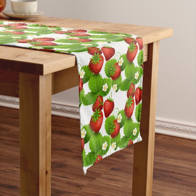 Farmhouse Fresh Strawberries Medium Table Runner (In Situ)