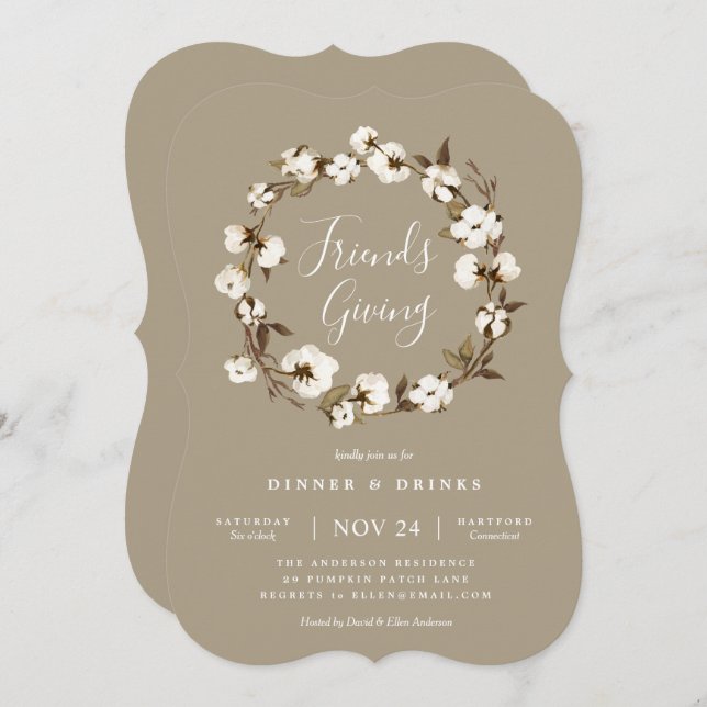 Farmhouse Friendsgiving Party Invitation (Front/Back)
