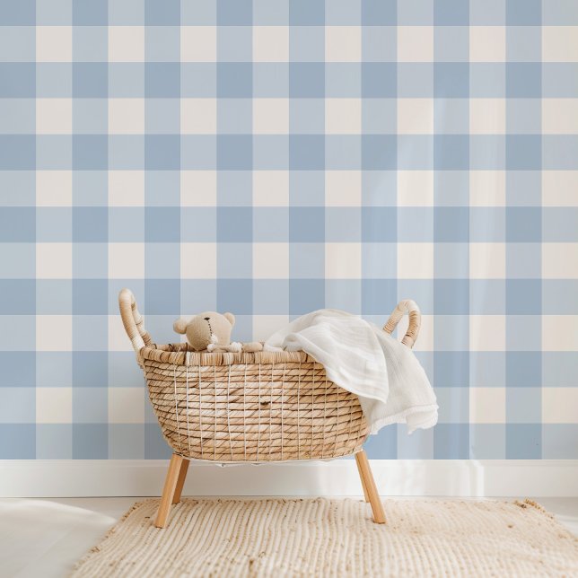 Farmhouse Gingham Baby Blue Wallpaper (Creator Uploaded)