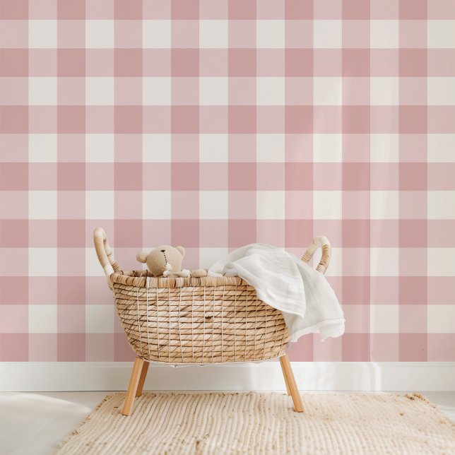 Farmhouse Gingham Dusty Rose Wallpaper (Creator Uploaded)