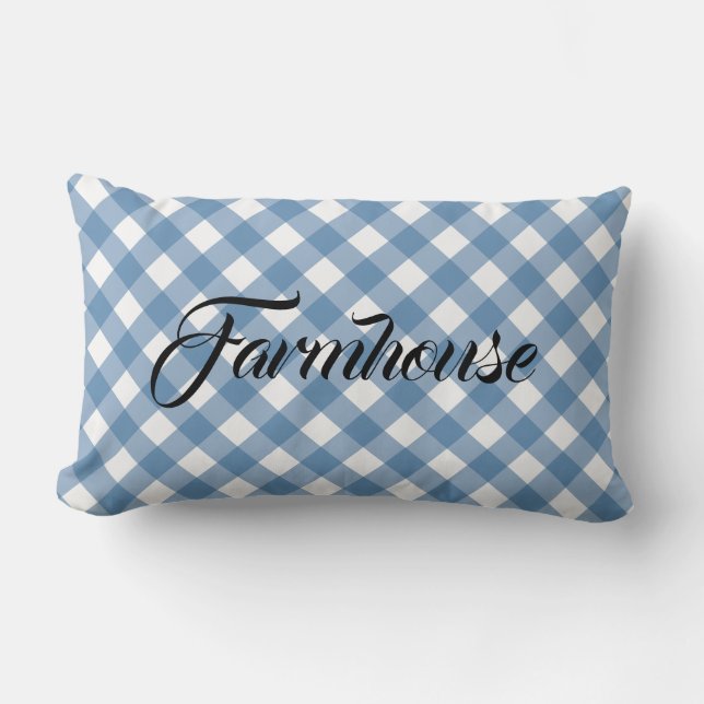 FARMHOUSE GINGHAM LUMBAR CUSHION (Front)