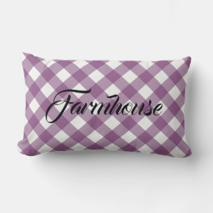 FARMHOUSE GINGHAM LUMBAR PILLOW