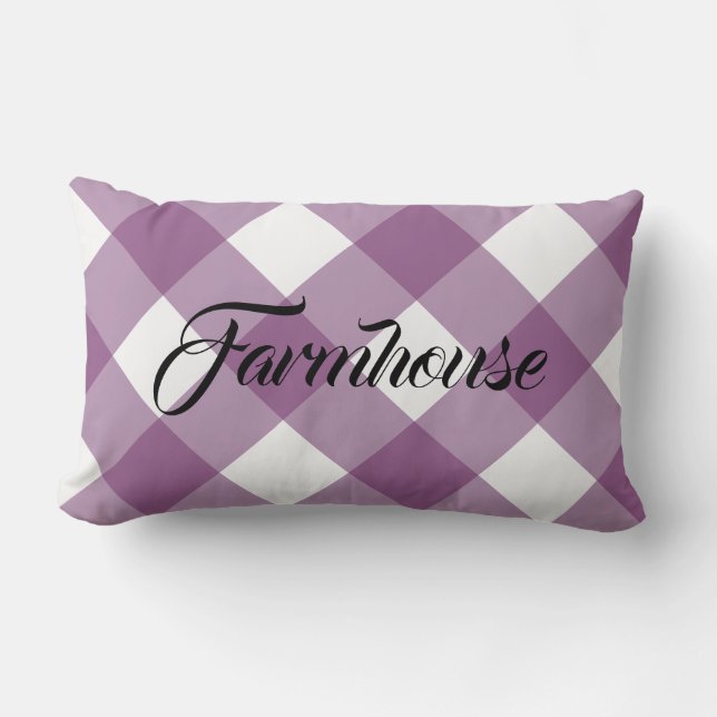 FARMHOUSE GINGHAM LUMBAR PILLOW (Front)