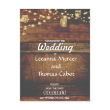 Farmhouse Glam Save the Date Rustic Postcard