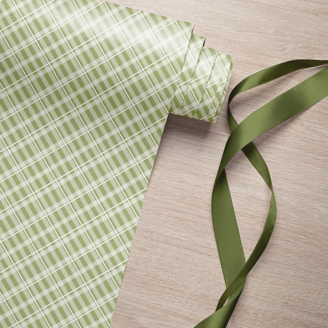 Farmhouse Green Tartan Plaid  Wrapping Paper (Creator Uploaded)