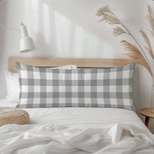 Farmhouse Grey Rustic Buffalo Check Plaid Body Cushion