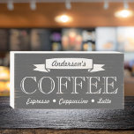 Farmhouse Grey & White Signature Coffee Shop  Wooden Box Sign<br><div class="desc">Introducing my farmhouse grey and white wood box sign, a charming replica of a vintage coffee shop sign that can be personalised to make it uniquely yours! It also makes a thoughtful and unforgettable gift for any coffee enthusiast and brings the charm of a cosy coffee shop right into your...</div>