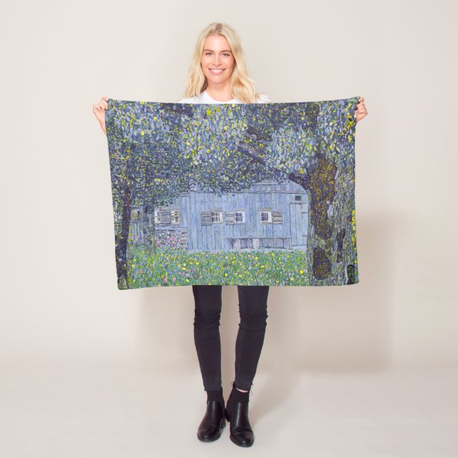 Farmhouse, Gustav Klimt Fleece Blanket (In Situ)