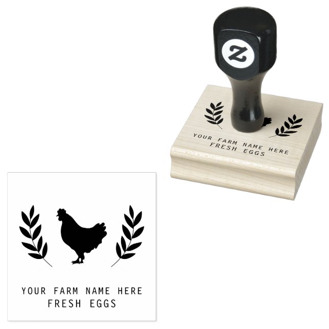Farmhouse Hen | Farm Or Chicken Coop Personalised Rubber Stamp (Stamped)