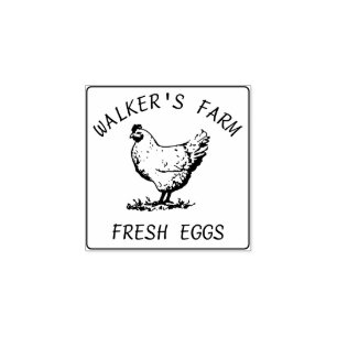 Farmhouse Hen   Personalised Egg  Rubber Stamp