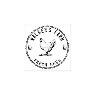 Farmhouse Hen | Personalized Egg  Rubber Stamp