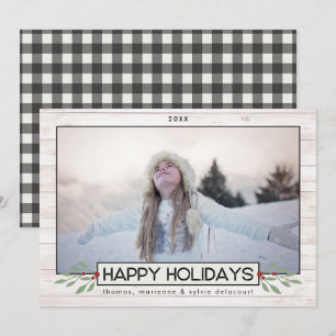 Farmhouse Holiday   Black & White Buffalo Check Card