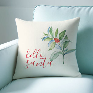 Farmhouse Holiday Pillows Watercolor Holly