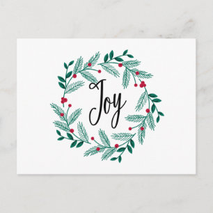 FARMHOUSE HOLIDAY WREATH HAND LETTERED POSTCARD