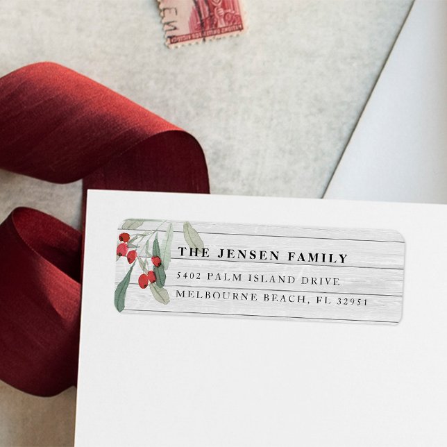 Farmhouse Holly | Holiday Return Address (Creator Uploaded)