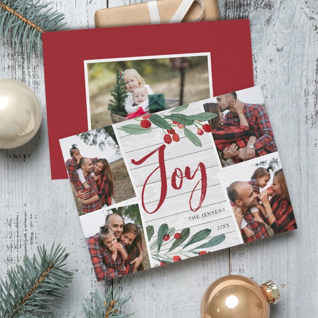 Farmhouse Holly | Multi Photo Christmas Holiday Card (Creator Uploaded)