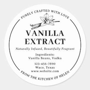 Farmhouse Homemade Vanilla Extract Bottle Label
