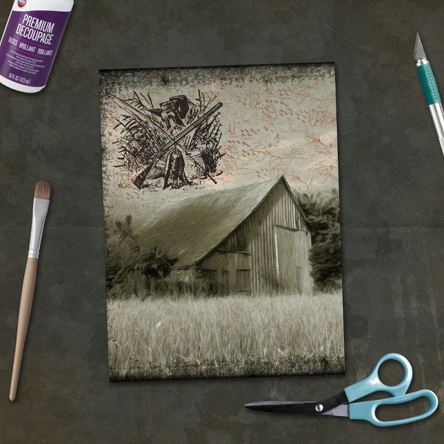 Farmhouse Hunting Ephemera Decoupage Tissue Paper (Creator Uploaded)