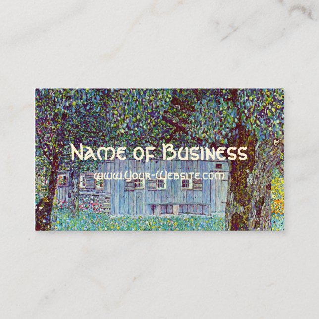 Farmhouse in Austria by Klimt, Victorian Fine Art Business Card (Front)