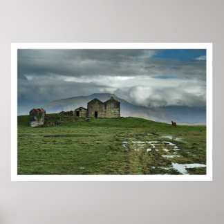 Farmhouse in Iceland Poster