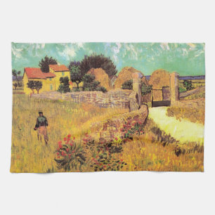 Farmhouse in Provence by Vincent van Gogh Tea Towel
