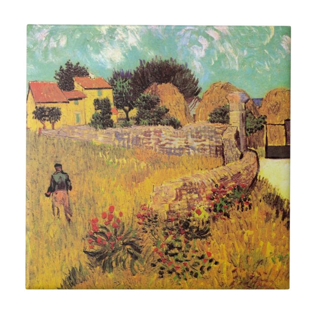Farmhouse in Provence by Vincent van Gogh Tile (Front)