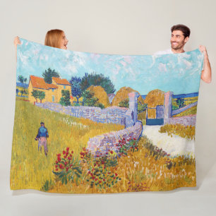 Farmhouse in Provence, Van Gogh Fleece Blanket