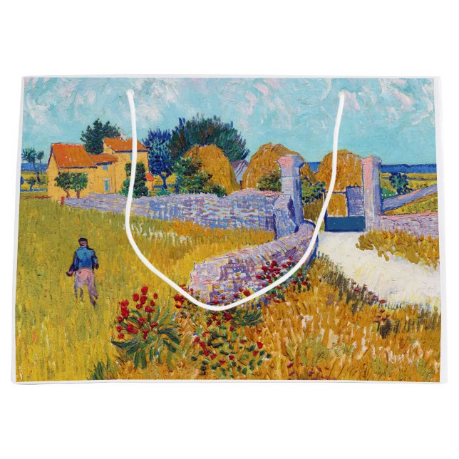 Farmhouse in Provence, Van Gogh Large Gift Bag (Front)