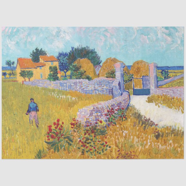 Farmhouse in Provence, Van Gogh Tissue Paper (Front)