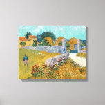 Farmhouse in Provence | Vincent Van Gogh Canvas Print<br><div class="desc">Farmhouse in Provence (1888) by Dutch post-impressionist artist Vincent Van Gogh. Original artwork is an oil on canvas landscape painting in vibrant golden yellows and aqua blue shades.

Use the design tools to add custom text or personalise the image.</div>