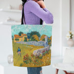 Farmhouse in Provence | Vincent Van Gogh Tote Bag<br><div class="desc">Farmhouse in Provence (1888) by Dutch post-impressionist artist Vincent Van Gogh. Original artwork is an oil on canvas landscape painting in vibrant golden yellows and aqua blue shades.

Use the design tools to add custom text or personalise the image.</div>