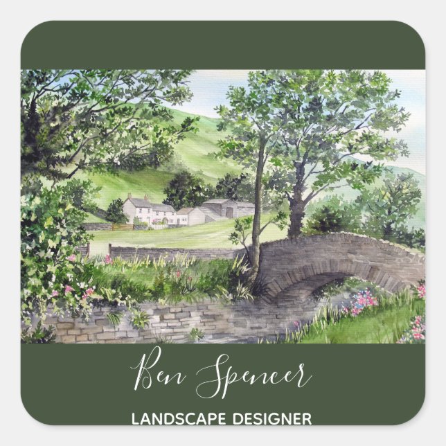 Farmhouse in St Johns in the Vale Lake District Square Sticker (Front)