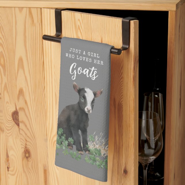 Farmhouse | Just a Girl who Loves Her Goats Tea Towel (Thirds Fold)