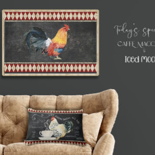 Farmhouse Kitchen Rooster Red Gold Black Decoupage Tissue Paper