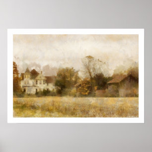 Farmhouse Landscape Poster Print