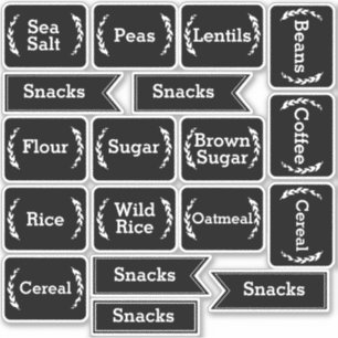 Farmhouse Laurels & Black Pantry Storage Label