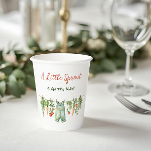Farmhouse Little Sprout Clothesline Baby Shower Paper Cups