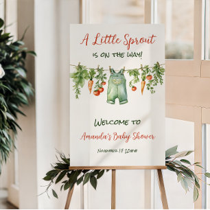 Farmhouse Little Sprout Clothesline Baby Shower Poster