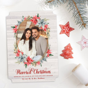 Farmhouse Married Christmas Wedding Announcement
