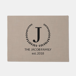 Farmhouse Monogram Tan Doormat